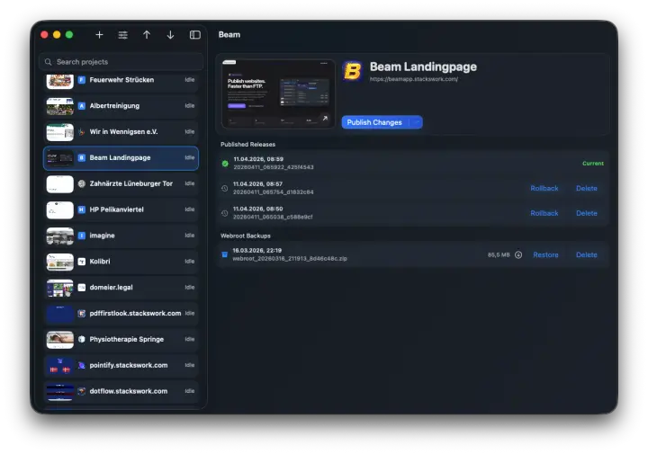 Beam screenshot
