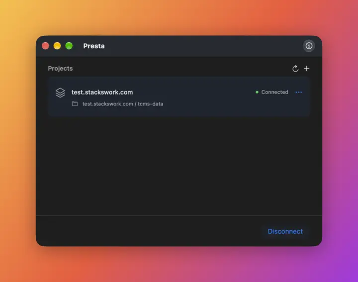 Presto macOS app.