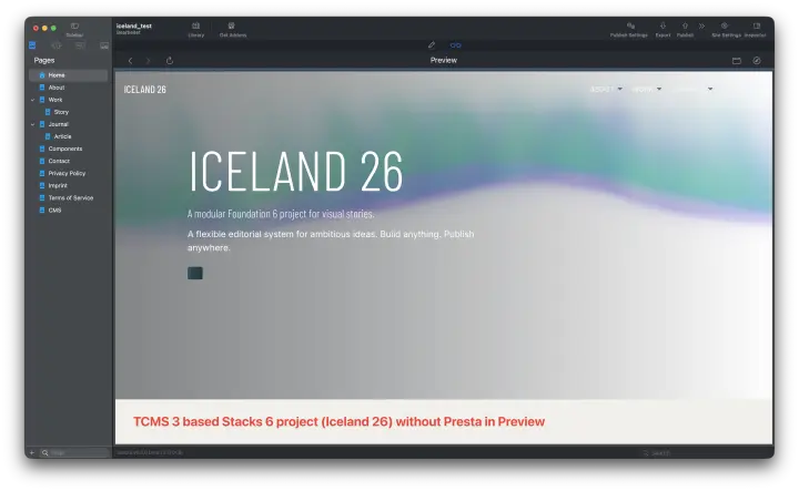 Presta screenshot